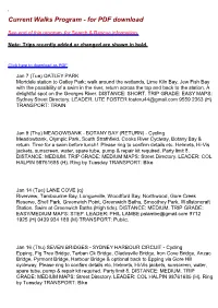 Current Walks Program - for PDF Download