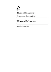 Formal Minutes