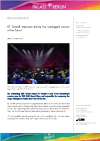 KT Tunstall Impresses During Live Unplugged Session at the Palast