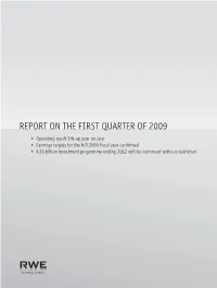 Report on the First Quarter of 2009