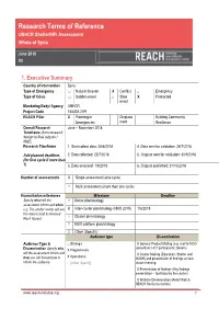Research Terms of Reference UNHCR Shelter/NFI Assessment Whole of Syria