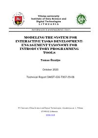 Engagement Taxonomy for Introductory Programming Tools