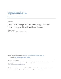 First Level Design and System Design of Janus Liquid Oxygen-Liquid Methane Lander Jahir Fernandez University of Texas at El Paso, J F2112@Hotmail.Com