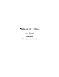 Mezzanine Finance Explained