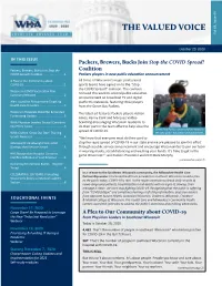 October 29, 2020 Edition of WHA Newsletter