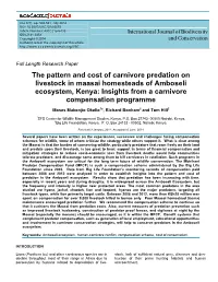 The Pattern and Cost of Carnivore Predation on Livestock in Maasai Homesteads of Amboseli Ecosystem, Kenya: Insights from a Carnivore Compensation Programme