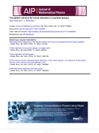 The Pattern Calculus for Tensor Operators in Quantum Groups Mark Gould and L