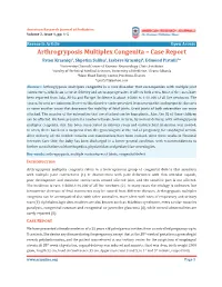 Arthrogryposis Multiplex Congenita