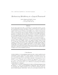 Mechanizing Metatheory in a Logical Framework