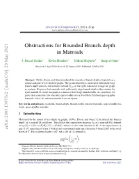 Obstructions for Bounded Branch-Depth in Matroids