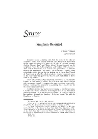 Simplicity Revisited