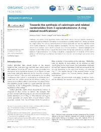 Towards the Synthesis of Calotropin and Related Cardenolides from 3-Epiandrosterone: A-Ring Cite This: Org