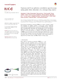Nanosecond X-Ray Photon Correlation Spectroscopy Using Pulse Time
