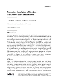 Numerical Simulation of Passively Q-Switched Solid State Lasers