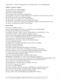 Patterned Language Books for Reading Aloud: a Selected Bibliography