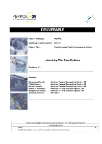 PEPPOL WP 5 Deliverable