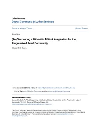 (Re)Discovering a Midrashic Biblical Imagination for the Progressive-Liberal Community