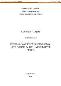 Reading Comprehension Based on Neologisms in the Harry Potter Series