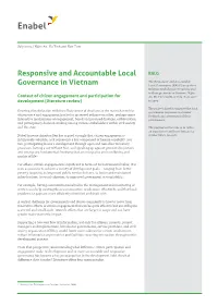 Responsive and Accountable Local Governance in Vietnam
