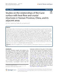Studies on the Relationships of the Curie Surface with Heat Flow And
