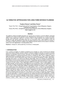 Alternative Approaches for Long-Term Defence Planning