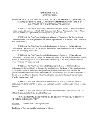 An Ordinance of the City of Aspen, Colorado, Amending Ordinance No