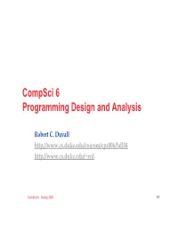 Compsci 6 Programming Design and Analysis