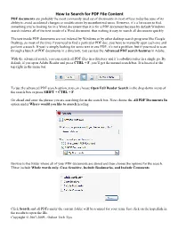 How to Search for PDF File Content
