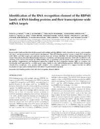Identification of the RNA Recognition Element of the RBPMS Family of RNA-Binding Proteins and Their Transcriptome-Wide Mrna Targets