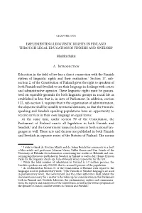 Implementing Linguistic Rights in Finland Through Legal Education in Finnish and Swedish1