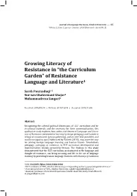 Of Resistance Language and Literature