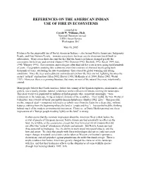 References on the American Indian Use of Fire in Ecosystems
