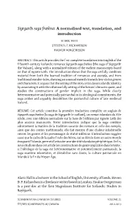 Sigrgarðs Saga Frækna: a Normalised Text, Translation, and Introduction