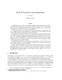 The PCP Theorem by Gap Amplification