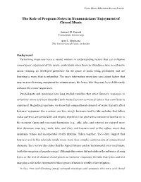 The Role of Program Notes in Nonmusicians' Enjoyment of Choral