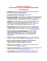 Updated As of 09/13/2019 Free Programs