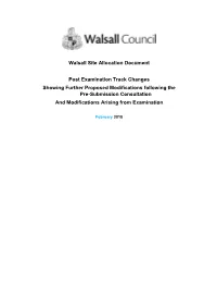 Walsall Site Allocation Document Post Examination Track Changes