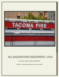 All-Hazards Risk Assessment—2016