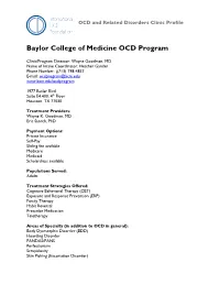 Baylor College of Medicine OCD Program