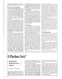 E Pluribus Unix?