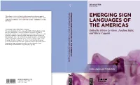 Emerging Sign Languages of the Americas