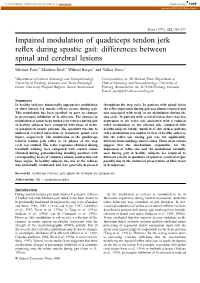 Impaired Modulation of Quadriceps Tendon Jerk Reflex During Spastic Gait