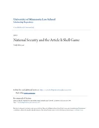 National Security and the Article Ii Shell Game Heidi Kitrosser