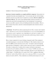 Protein Structure and Function Continued
