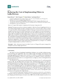 Reducing the Cost of Implementing Filters in Lora Devices