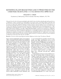 Revisiting Platform Mounds and Townhouses in the Cherokee Heartland: a Collaborative Approach