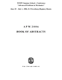 Apm 2006 Book of Abstracts