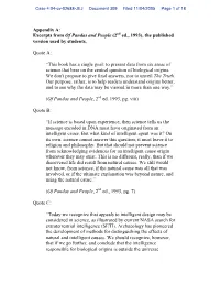 Appendix A: Excerpts from of Pandas and People (2Nd Ed., 1993), the Published Version Used by Students