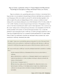Application of the US Torture Statute to the Physical and Psychological