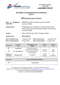 ASSESSMENT REPORT Roundtable on Sustainable Palm Oil Certification R S